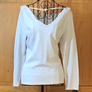 Carlisle ~ Gray Sparkle Sweater with V-Neck Back